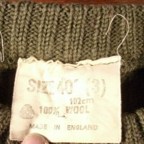 sz40 US MARINE CORPS USMC GREEN KNIT SWEATER SERVICE WOOL OLIVE GREEN SI 718 - Picture 2 of 12